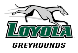 A green background with the word " loyola greyhounds ".