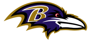 A close up of the baltimore ravens logo